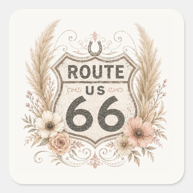Autocollant de la route mère florale Boho (Devant)