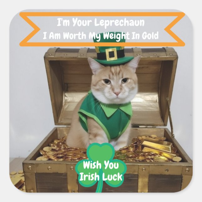 Autocollant de la Saint-Patrick avec humour de cha (Devant)