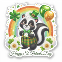 Autocollant de la Saint-Patrick Chanceux Heureux