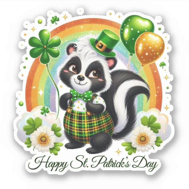 Autocollant de la Saint-Patrick Chanceux Heureux (Devant)