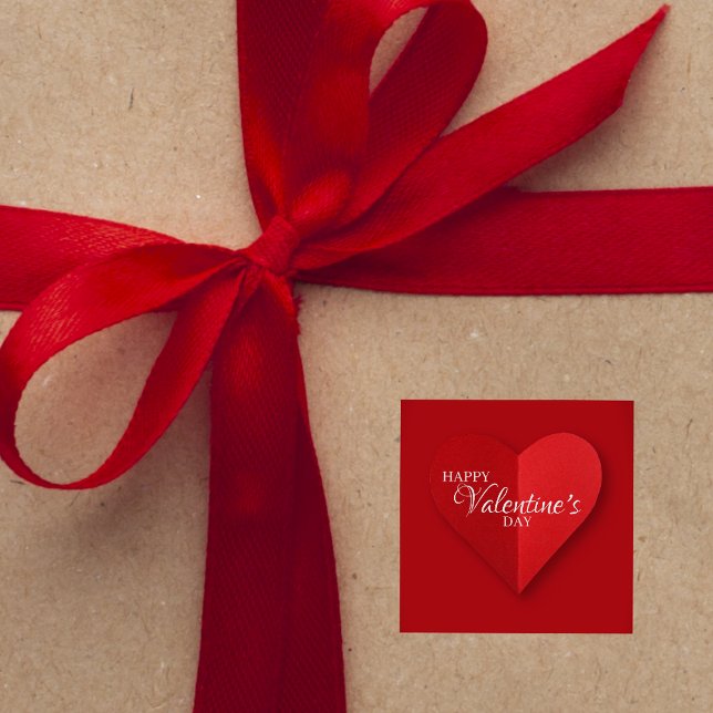 Autocollant de la Saint-Valentin Cœur Rouge Élégan (Créateur téléchargé)