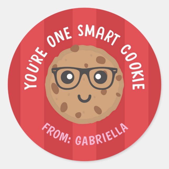 Autocollant de la Saint-Valentin One Smart Cookie (Devant)