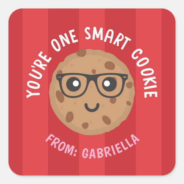 Autocollant de la Saint-Valentin One Smart Cookie (Devant)
