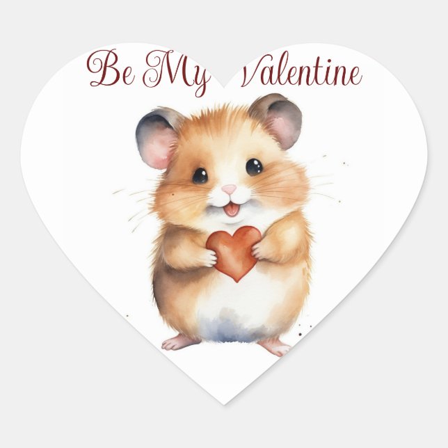 Autocollant de la Saint-Valentin pour hamster (Devant)