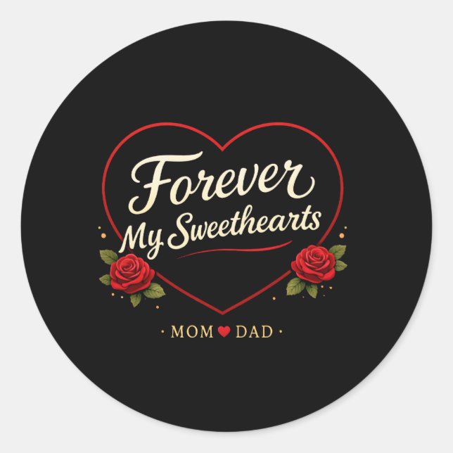 Autocollant de la Saint-Valentin pour maman et pap (Devant)