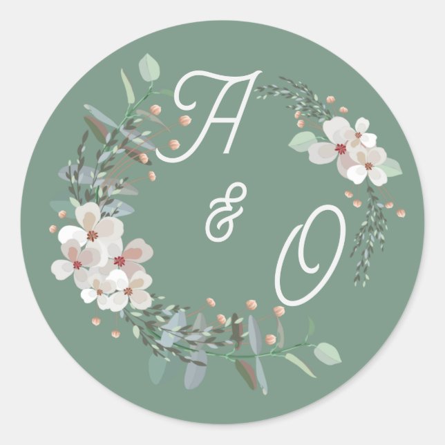 Autocollant de la suite de mariage floral vert sau (Devant)