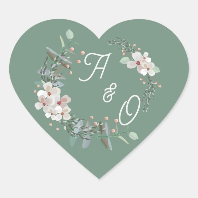 Autocollant de la suite de mariage floral vert sau (Devant)
