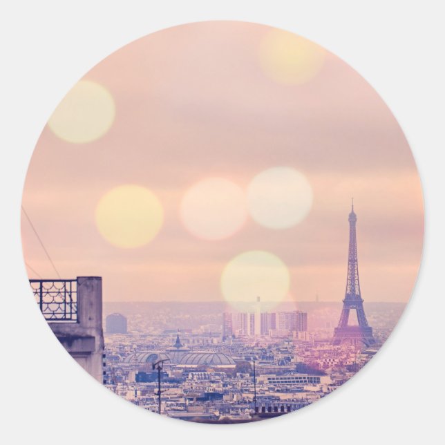 Autocollant de la Tour Eiffel de Paris en rêve (Devant)