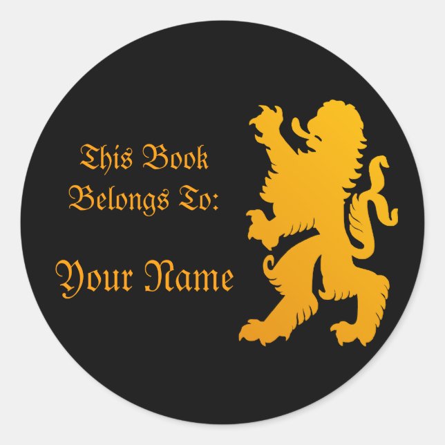Autocollant de label de livre Lion (Devant)