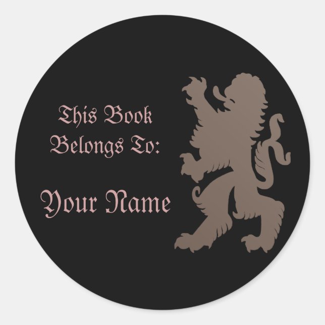 Autocollant de label de livre Lion (Devant)