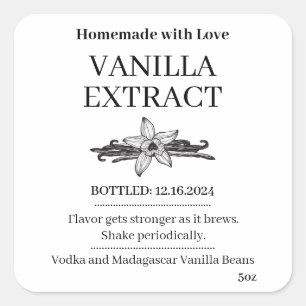 Autocollant de label moderne d'extrait de vanille