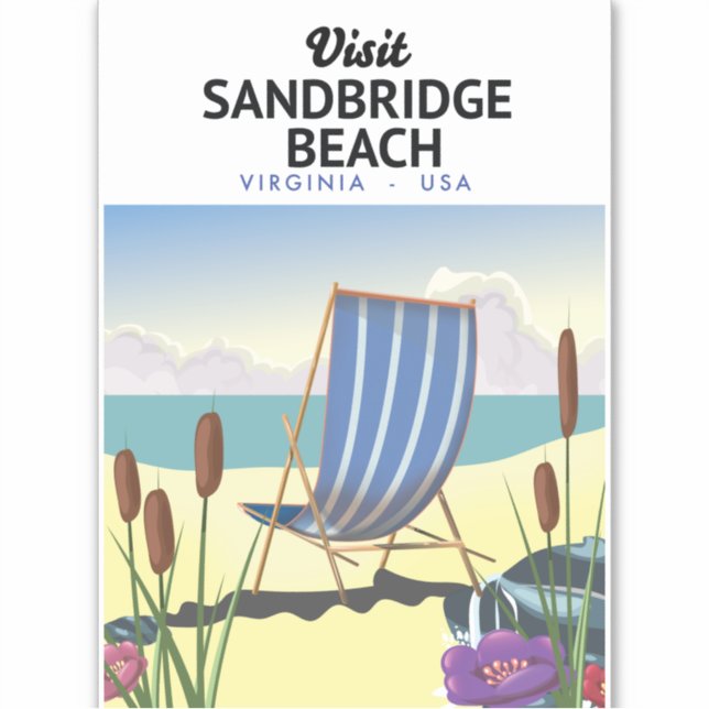 Autocollant de l'affiche de voyage de Virginia Bea (Devant)