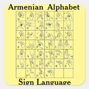 Autocollant de langue des signes alphabétiques arm