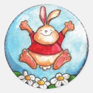 autocollant de lapin à sauter