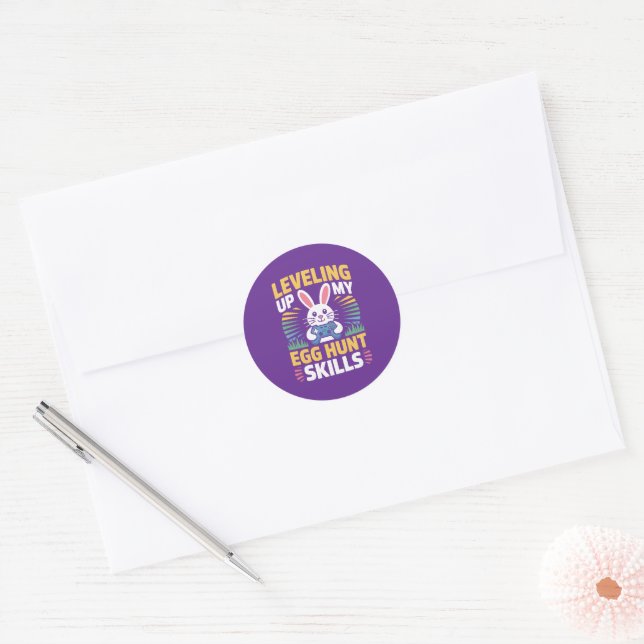 Autocollant de lapin de jeu de chasse aux œufs de  (Enveloppe)