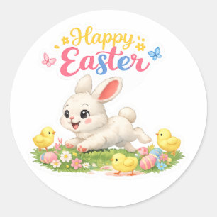 Autocollant de lapin de Pâques heureux – Conceptio