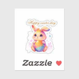 Autocollant de lapin de Pâques mignon – Lapin past