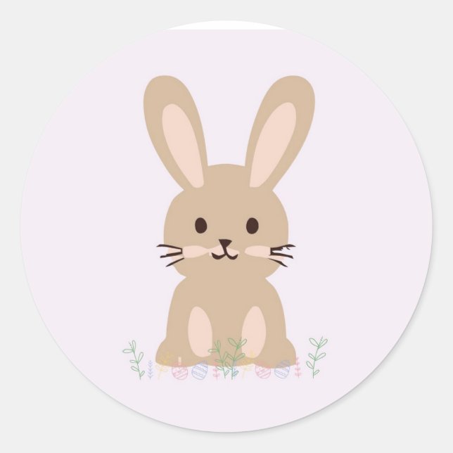 Autocollant de lapin mignon (Devant)