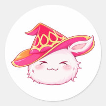  Autocollant de lapin sorcier rose mignon 