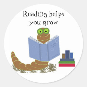 Autocollant de lecteur Bookworm