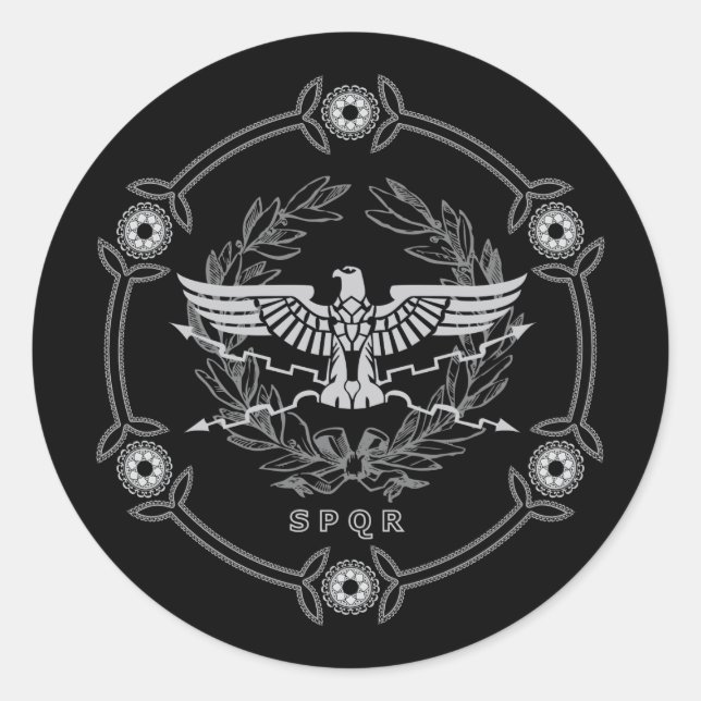 Autocollant de l'emblème de l'Empire romain SPQR. (Devant)