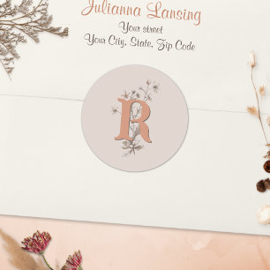 Autocollant de l'enveloppe mariage Rustic Boho Fle