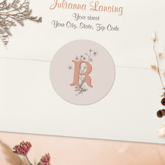 Autocollant de l'enveloppe mariage Rustic Boho Fle