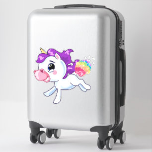 Autocollant de licorne de péter