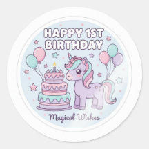 Autocollant de licorne pour le 1er anniversaire