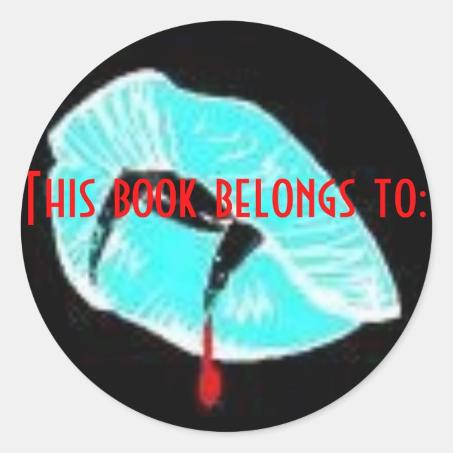 Autocollant de livre de crocs de vampire (Devant)