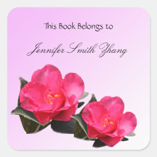 autocollant de livre de fleurs de camélia roses ma
