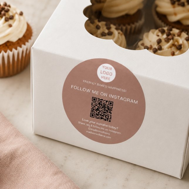 Autocollant de logo de boulangerie Code QR (QR Code Bakery Logo Business Sticker)