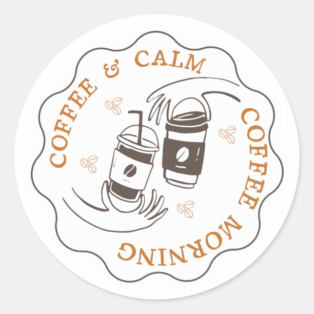 Autocollant de logo de Café & Calm Morning Cafe (Devant)