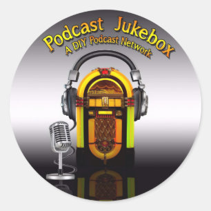 Autocollant de logo de juke-box de Podcast