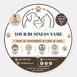 Autocollant de logo de magasin d'animaux personnal
