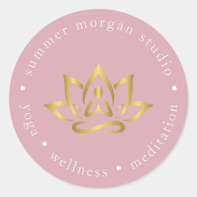 Autocollant de logo de studio de yoga neutre (Devant)