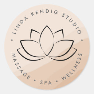 Autocollant de logo de thérapeute en massage Boho