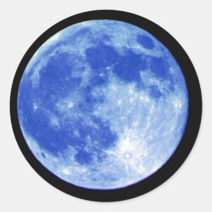 Autocollant de lune bleue
