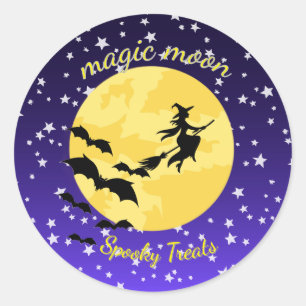 Autocollant de lune magique Halloween effrayant