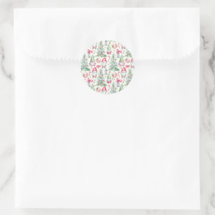 Autocollant de lutins de Noël à l'aquarelle pour f