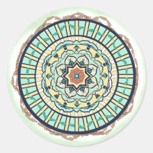 Autocollant de mandala de ruban de Lotus bleu