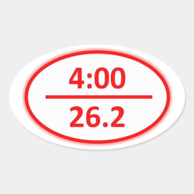 Autocollant de marathon de moins de 4 heures (Devant)