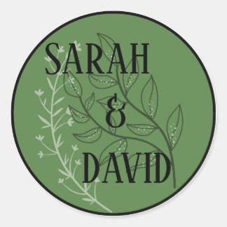 Autocollant de mariage à arche de vert sauge