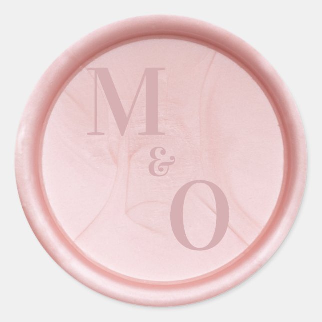 Autocollant de mariage à cacheter à la cire rose g (Devant)