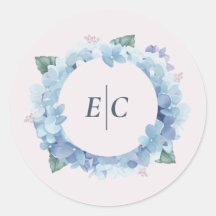 Autocollant de mariage à monogramme de jardin d'ho