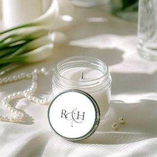 Autocollant de mariage à monogramme minimaliste mo