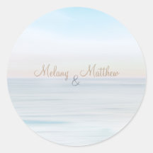 Autocollant de mariage à thème plage en bord de me