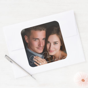 Autocollant de mariage avec photo personnalisée et