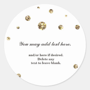 Autocollant de mariage blanc à paillettes dorées