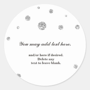 Autocollant de mariage blanc paillettes argentées